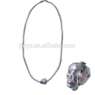 Hand knotted Bling Crystal Faceted Skull Necklace